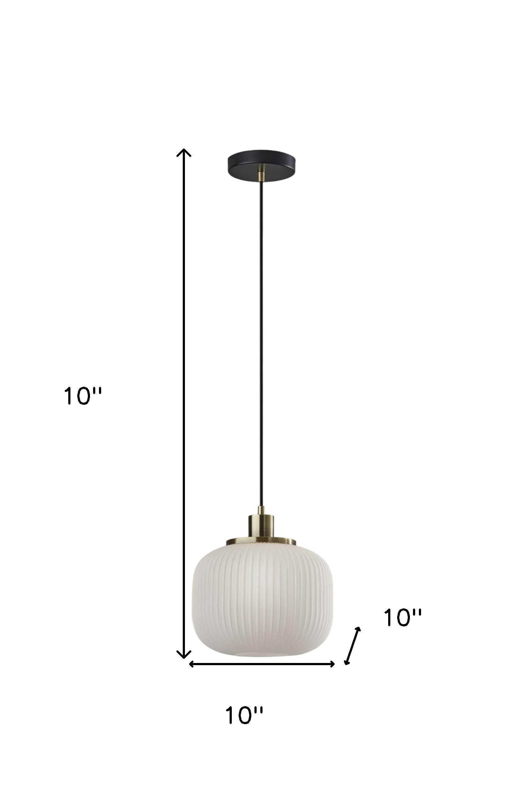 Striped Glass Glow Metal Pendant-Pendants-Hanging Lights-DECOROLALA