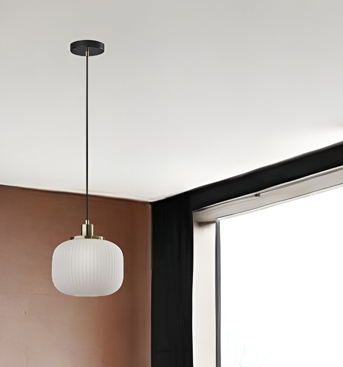 Striped Glass Glow Metal Pendant-Pendants-Hanging Lights-DECOROLALA