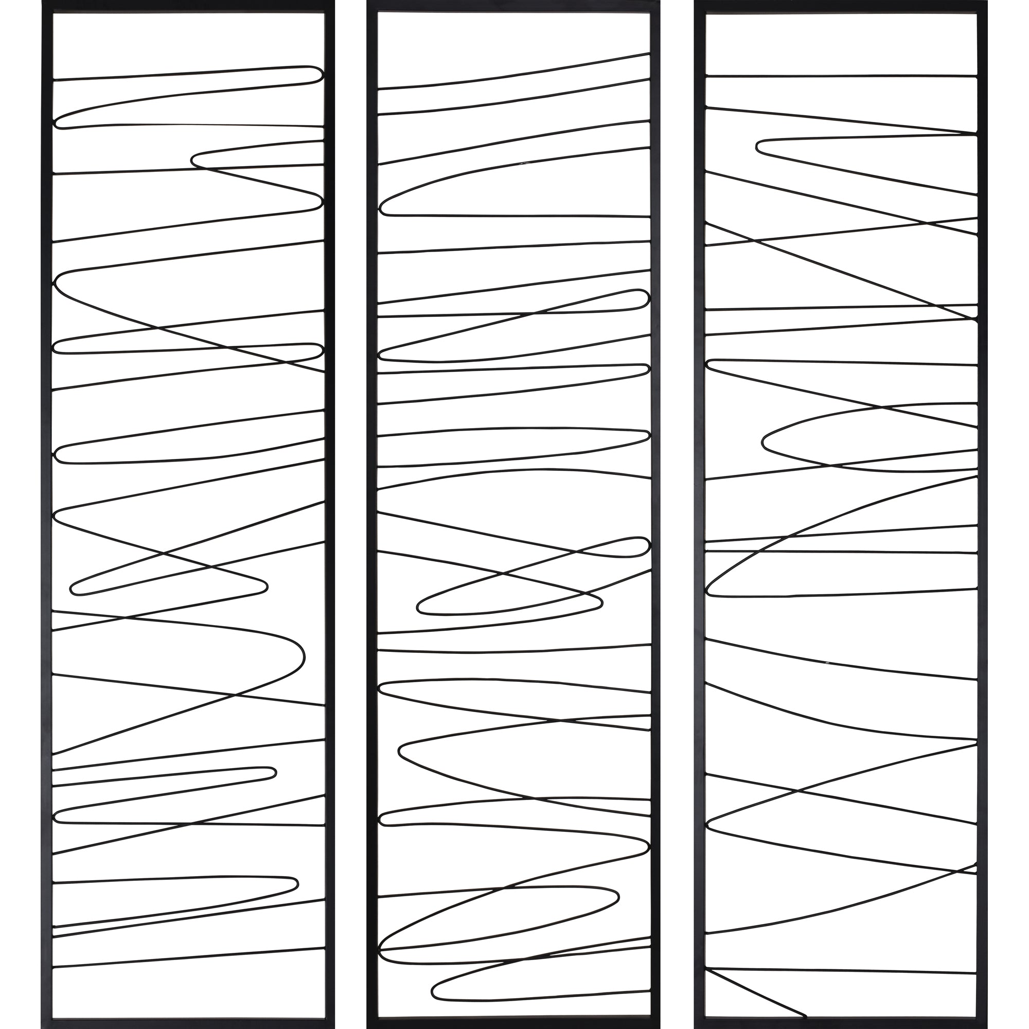 Studio Line - Linear 19.8" Wide Wall Art, Black-Wall Art-DECOROLALA