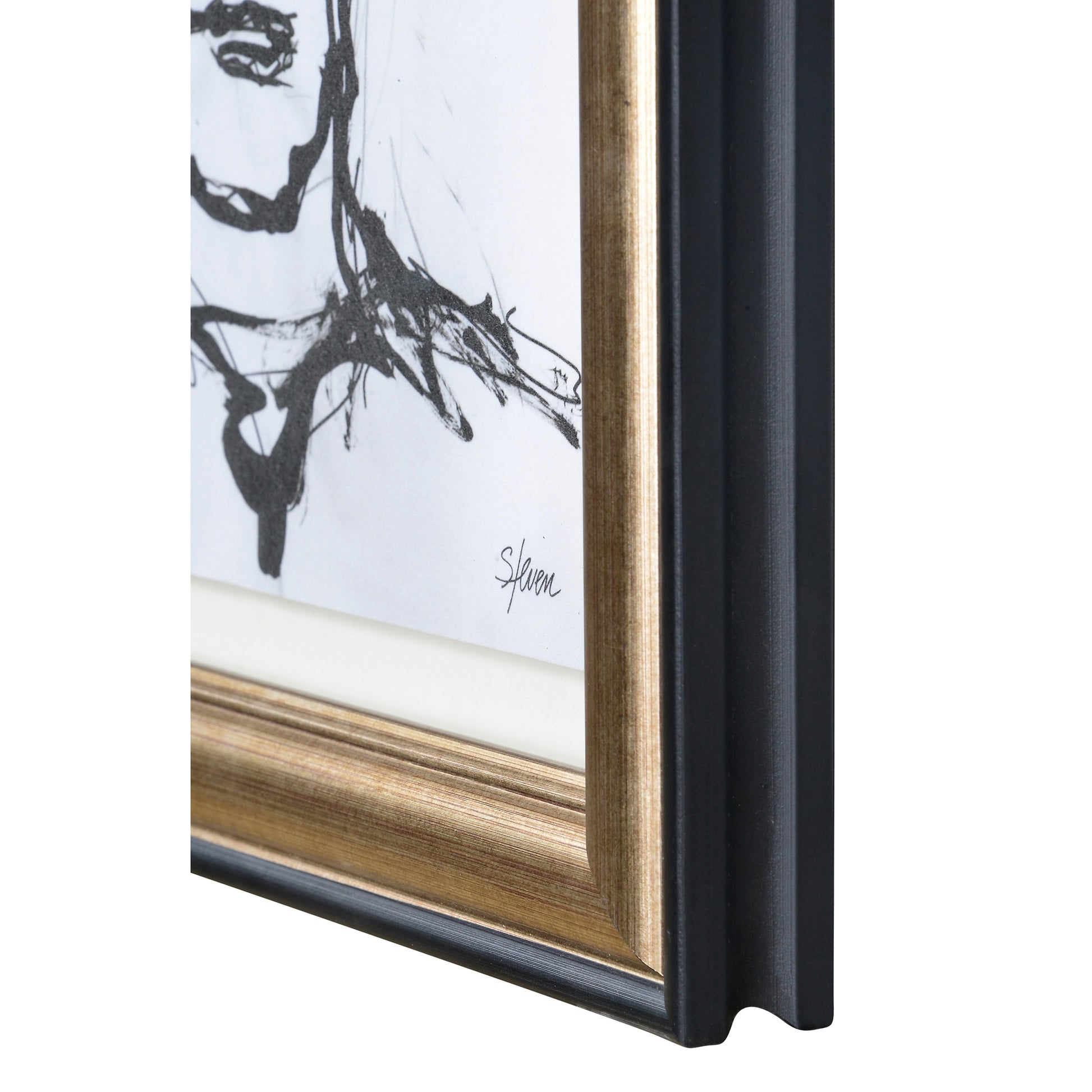Studio Line - Sketch 4 Piece Wide Wall Art, Black-Wall Art-DECOROLALA
