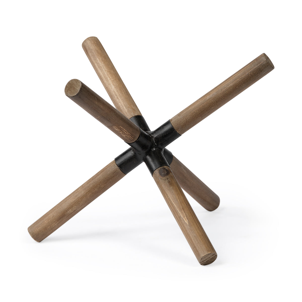 Stuhrling II Large Brown Wood and Black Metal Jack Decor-Objects-DECOROLALA