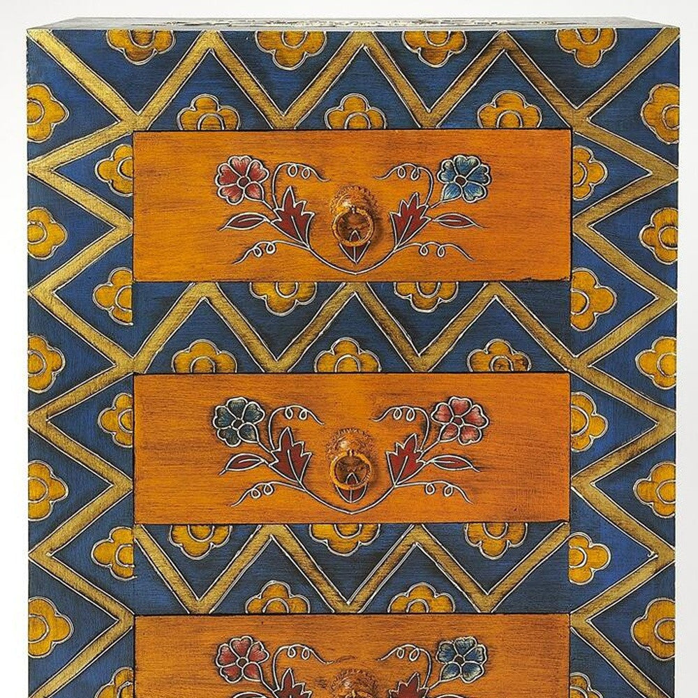 Stylish Hand Painted 3 Drawer Accent Cabinet-Cabinets-DECOROLALA