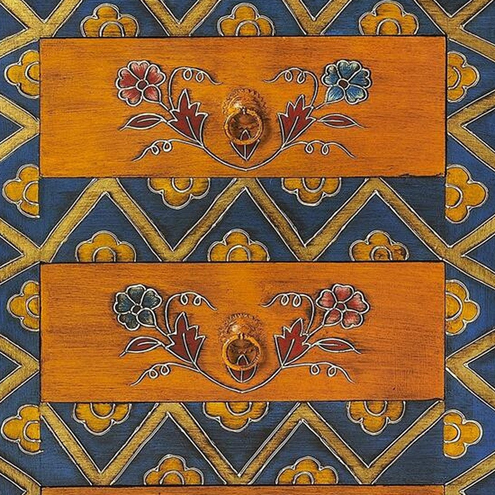 Stylish Hand Painted 3 Drawer Accent Cabinet-Cabinets-DECOROLALA