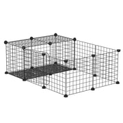 Cage pour petits animaux avec 16 panneaux, enclos portable pour animaux en fil métallique avec porte et pieds antidérapants, pour lapins et cochons d’Inde