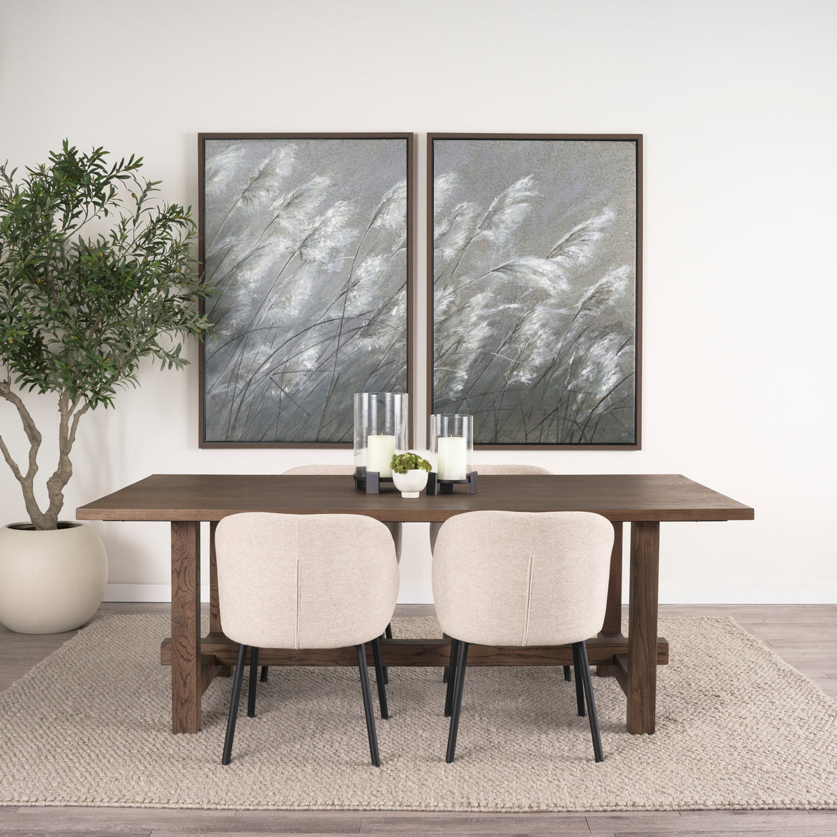 Suke 84"L x 42"W Rectangular Trestle Dining Table | Wood | Seats 8-Dining Tables-DECOROLALA