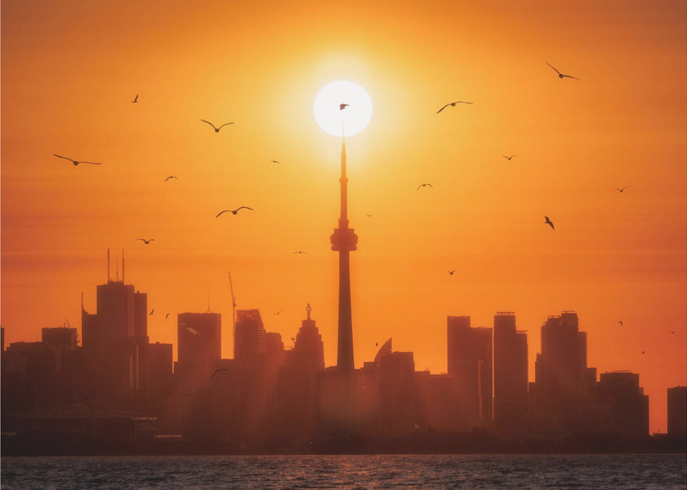 Sun Rising Behind Toronto Canvas Print-Canvas Print-DECOROLALA