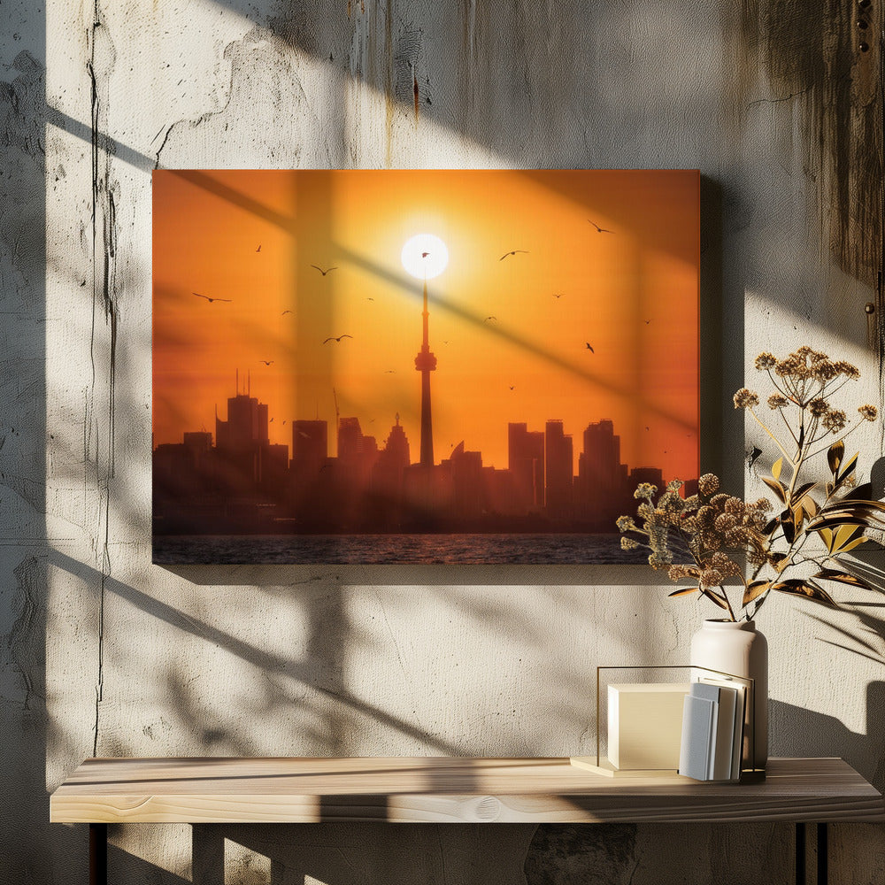 Sun Rising Behind Toronto Canvas Print-Canvas Print-DECOROLALA