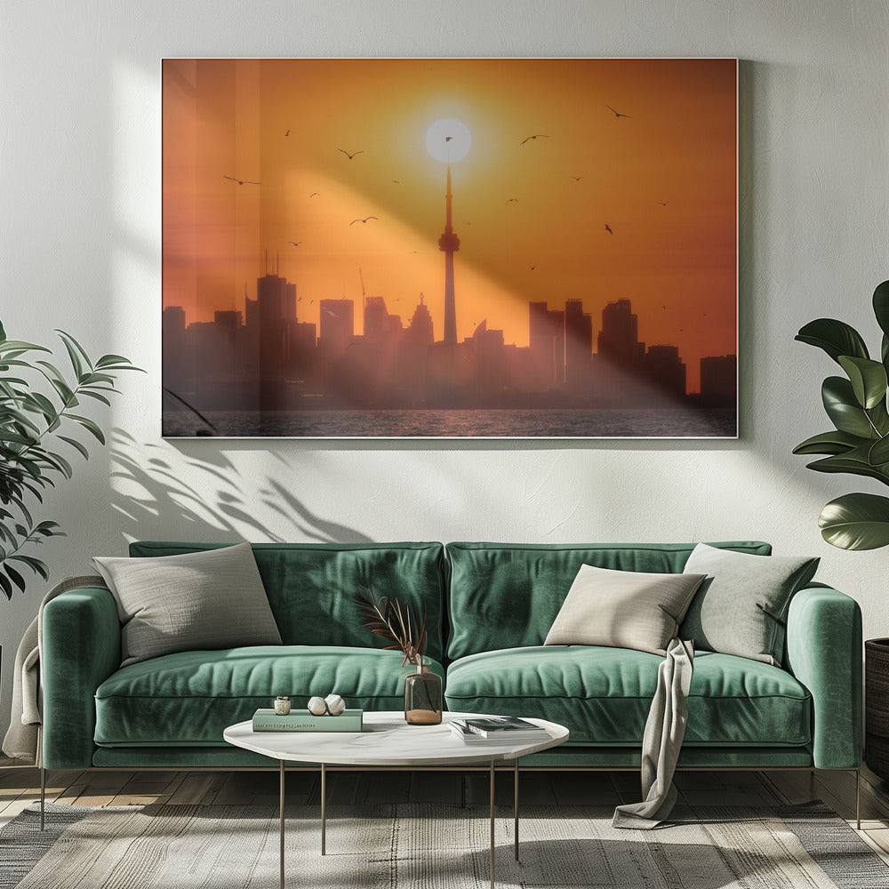 Sun Rising Behind Toronto Canvas Print-Canvas Print-DECOROLALA