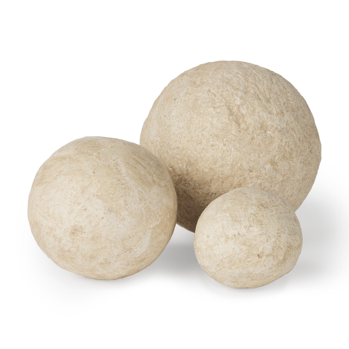 Sunita Set of 3 Hand-crafted Paper Mache Orbs - Light Ardi-Decorative Objects-DECOROLALA