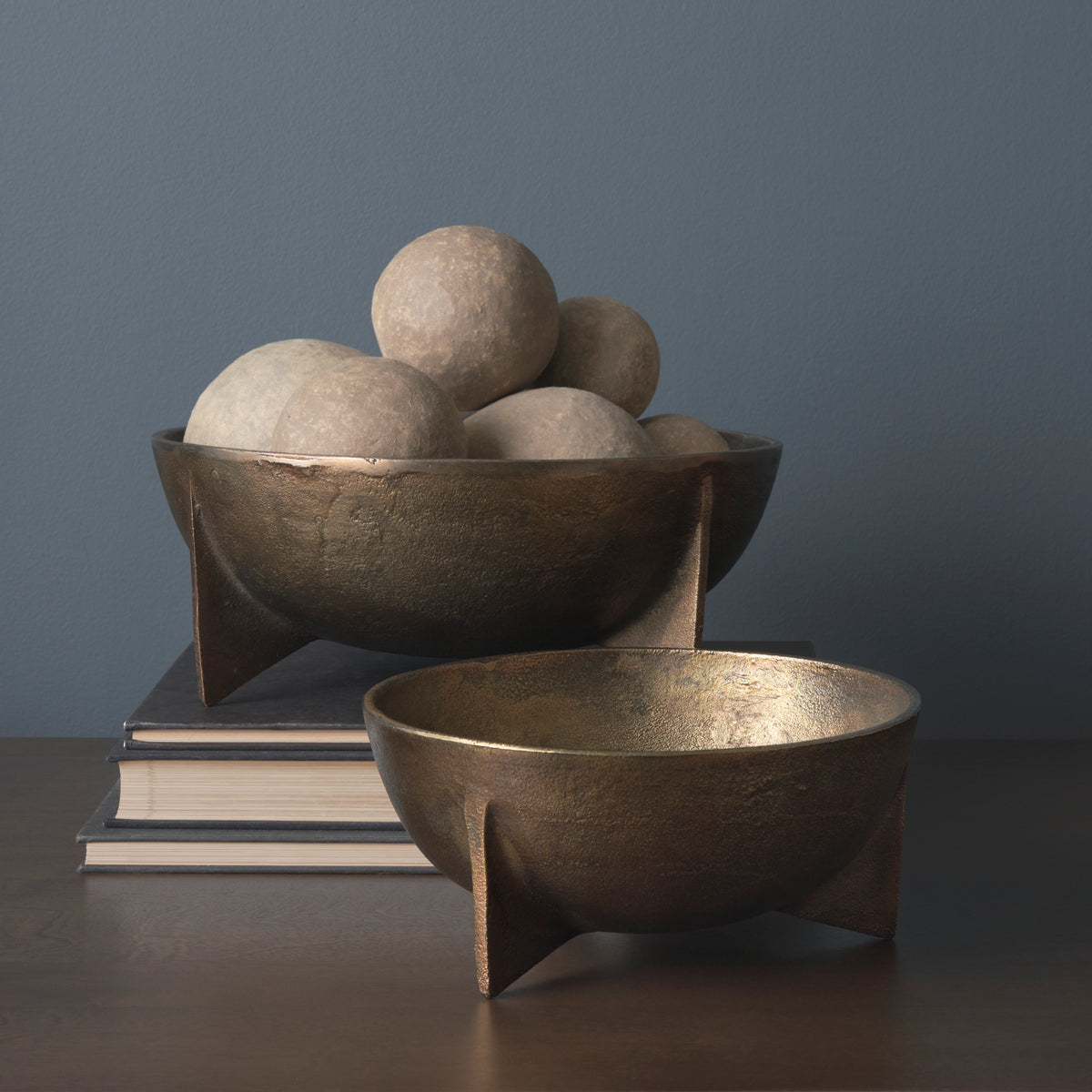 Sunita Set of 3 Paper Mache Orbs-Objects-DECOROLALA