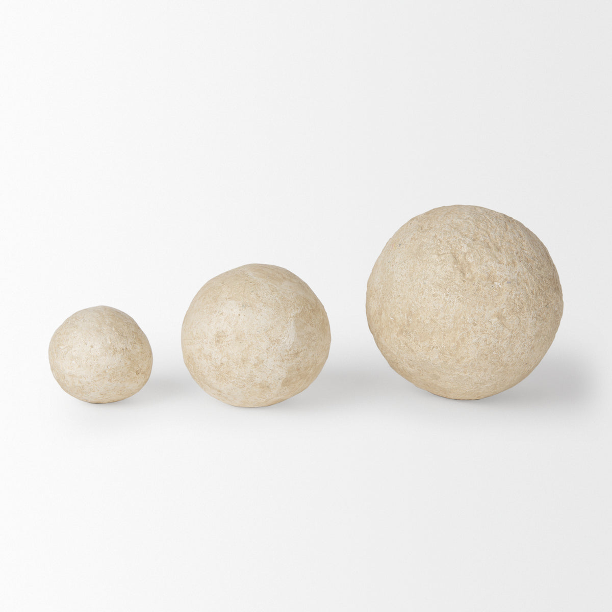 Sunita Set of 3 Paper Mache Orbs-Objects-DECOROLALA