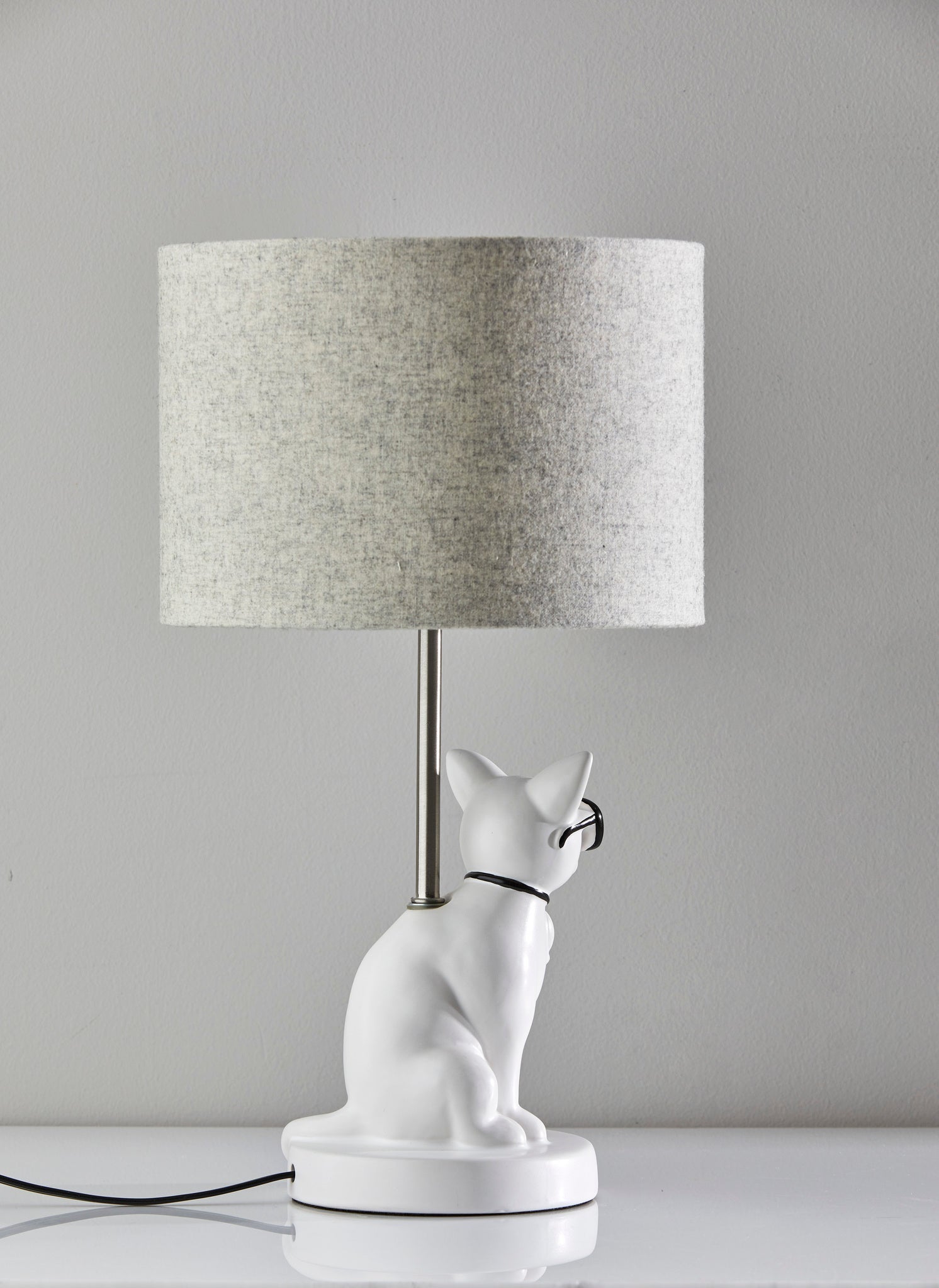 Sunny Cat Table Lamp - White Resin-Lighting-DECOROLALA