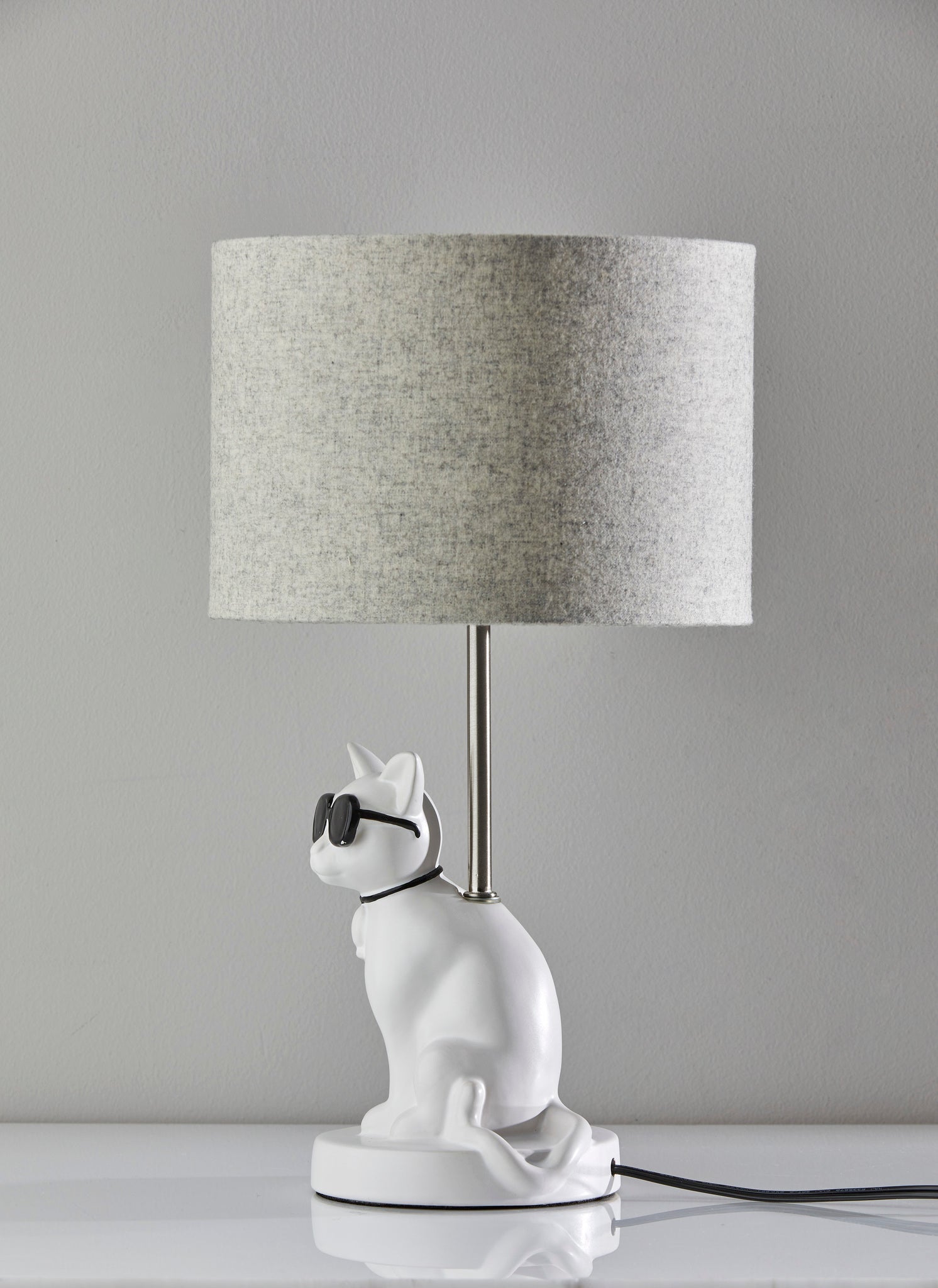 Sunny Cat Table Lamp - White Resin-Lighting-DECOROLALA