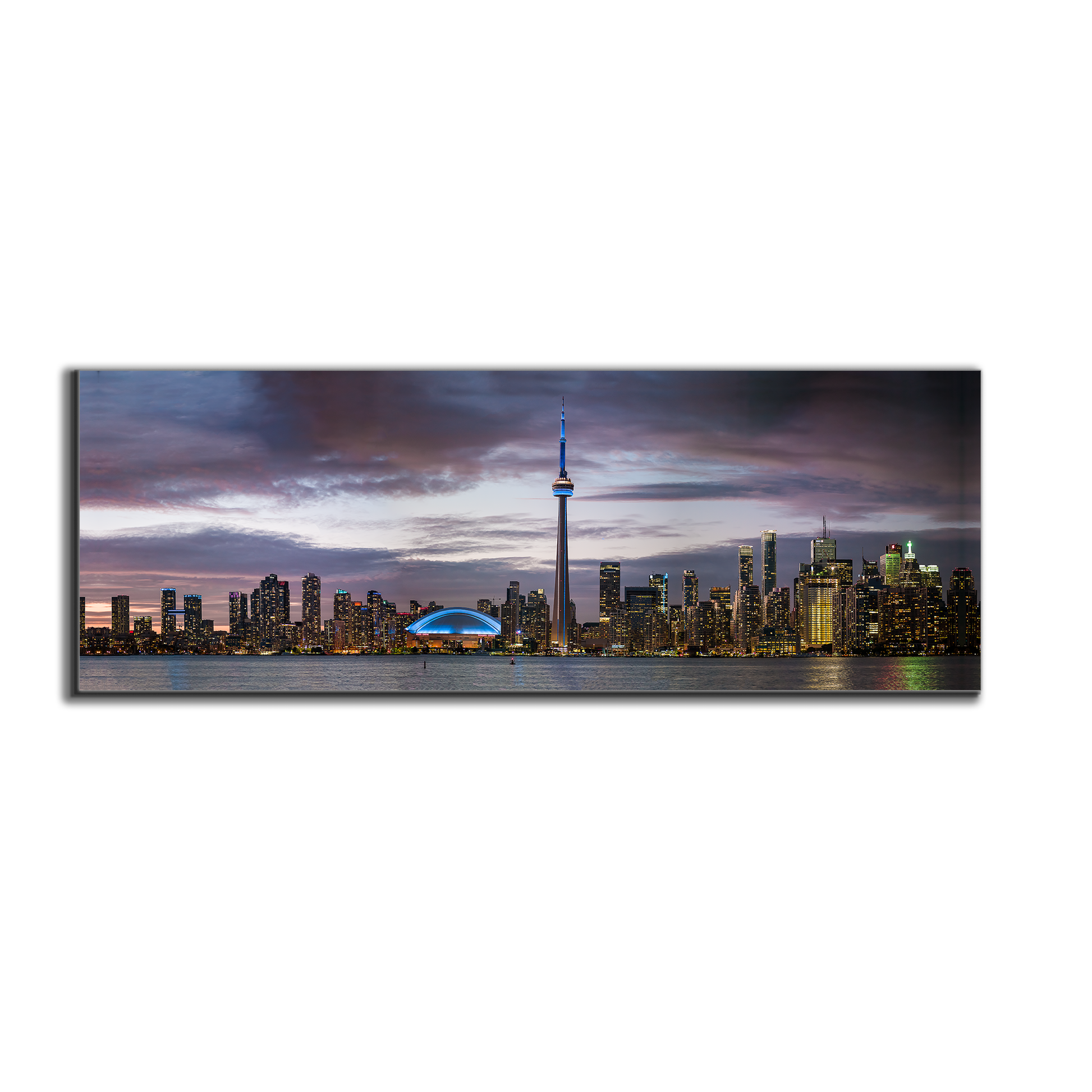 Sunset of Toronto, CN tower, Roger Center-Cities Skyline-RGB varnish-Wall Art-DECOROLALA