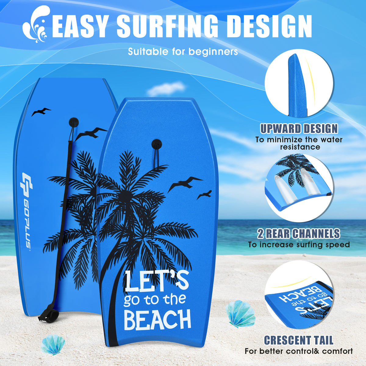 Super Lightweight Bodyboard Surfing with Leash EPS Core Boarding-S-Surfing-DECOROLALA