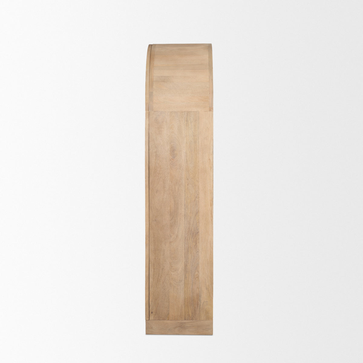 Suri Light Brown Wood W/Glass Doors Arched Curio Cabinet-Cabinets-DECOROLALA