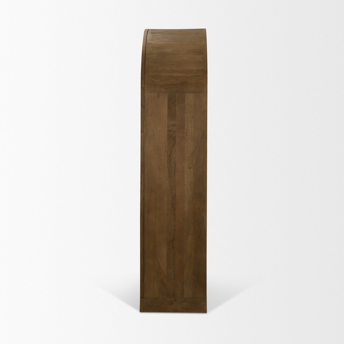 Suri Light Brown Wood W/Glass Doors Arched Curio Cabinet-Cabinets-DECOROLALA