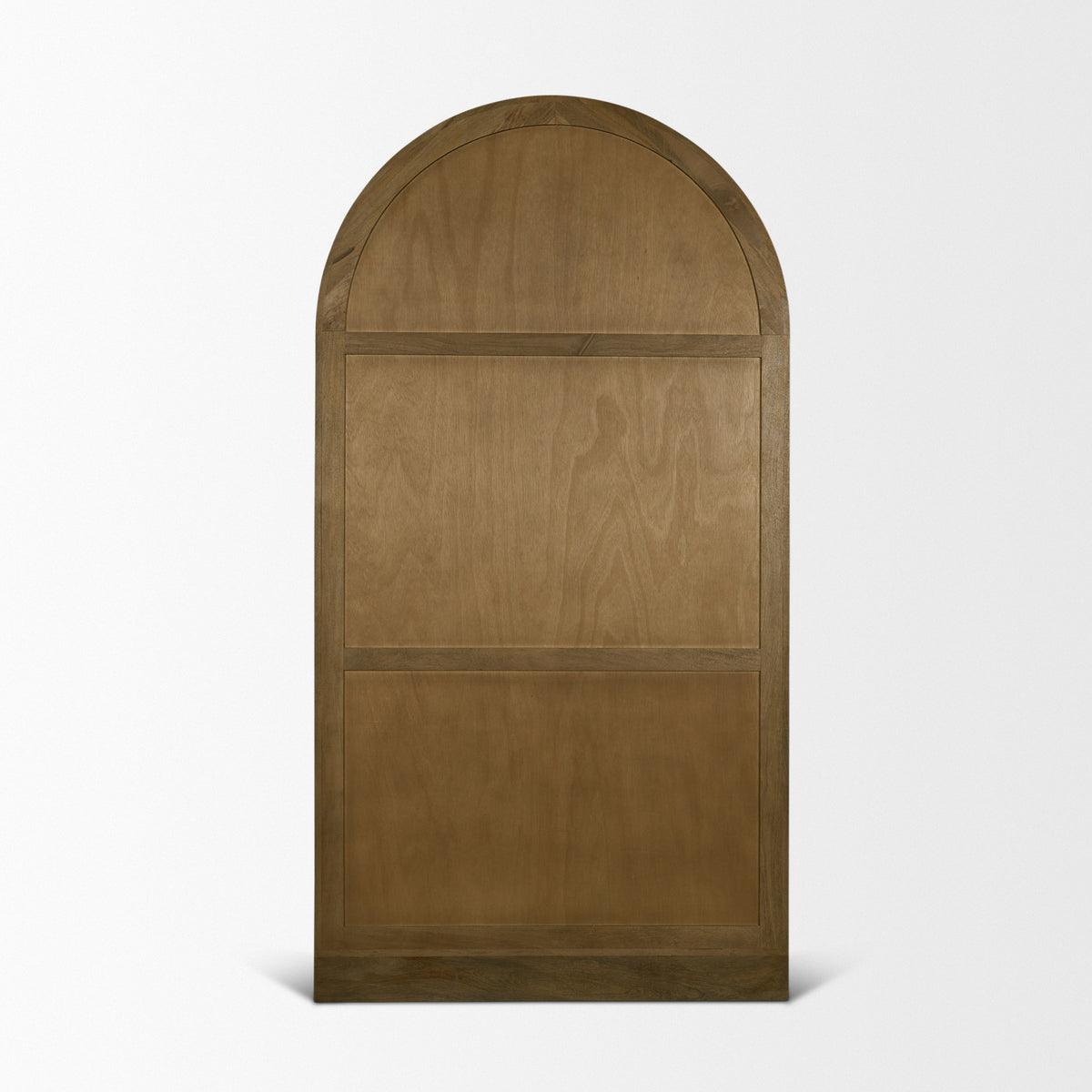 Suri Light Brown Wood W/Glass Doors Arched Curio Cabinet-Cabinets-DECOROLALA
