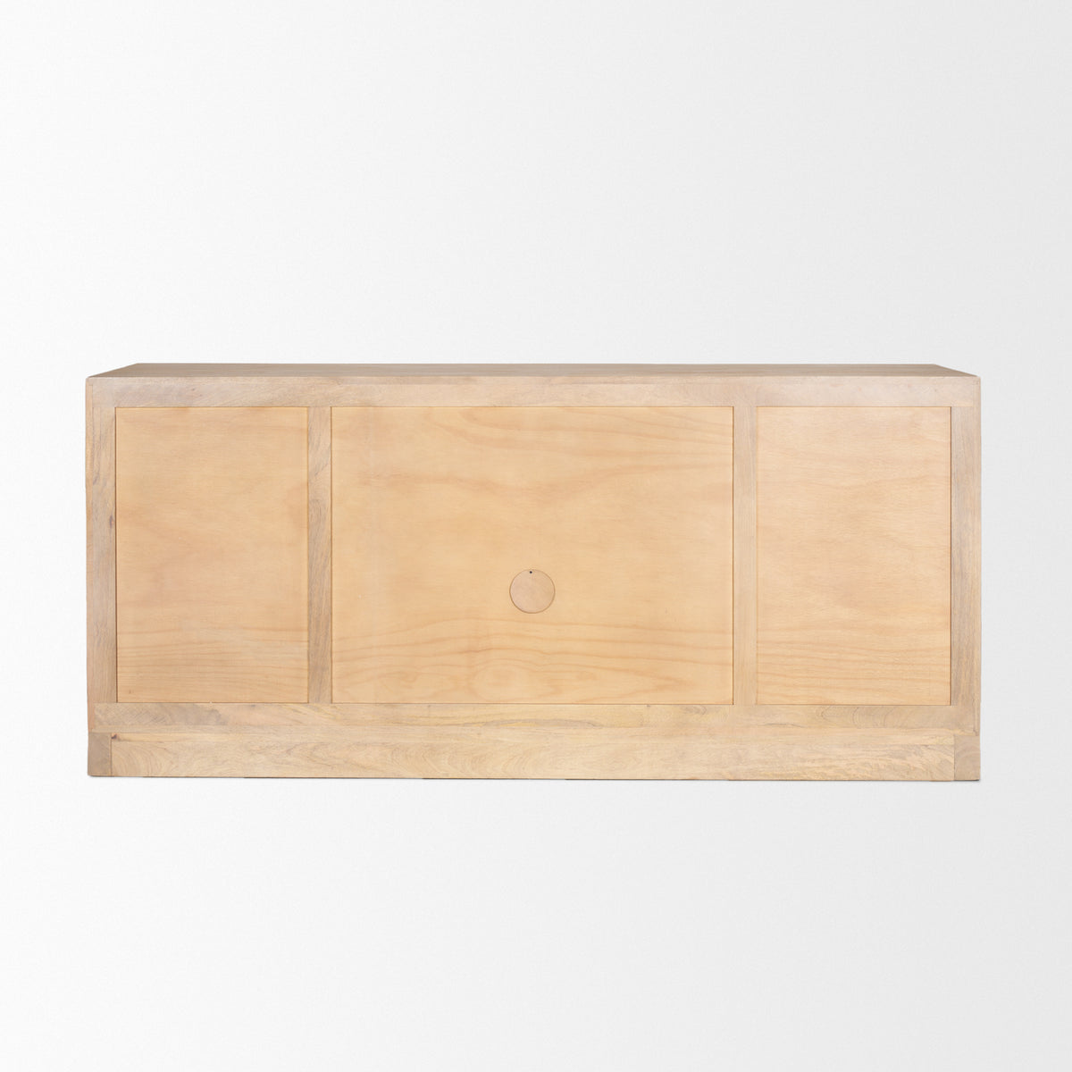 Suri Light Brown Wood w/ Glass Doors Sideboard-Sideboards & Buffets-DECOROLALA