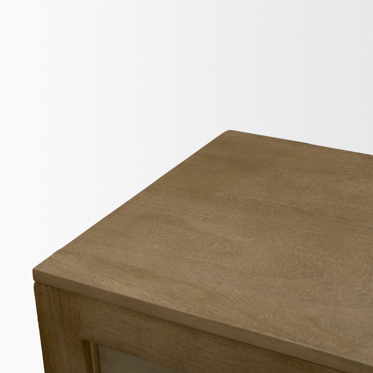 Suri Light Brown Wood w/ Glass Doors Sideboard-Sideboards & Buffets-DECOROLALA