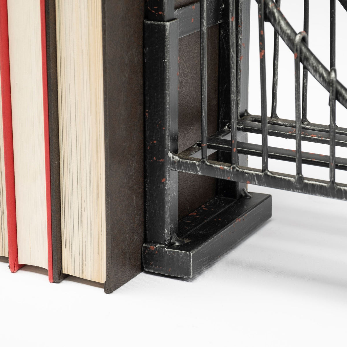 Suspension Set of 2 19L x 4W Brown Wrought Iron Suspension Bridge Bookends-Bookends-DECOROLALA