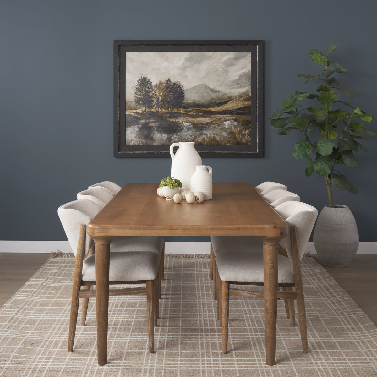 Suvan 84"L x 42"W Rectangular Dining Table | Modern | Med- Wood | Seats 8-Dining Tables-DECOROLALA