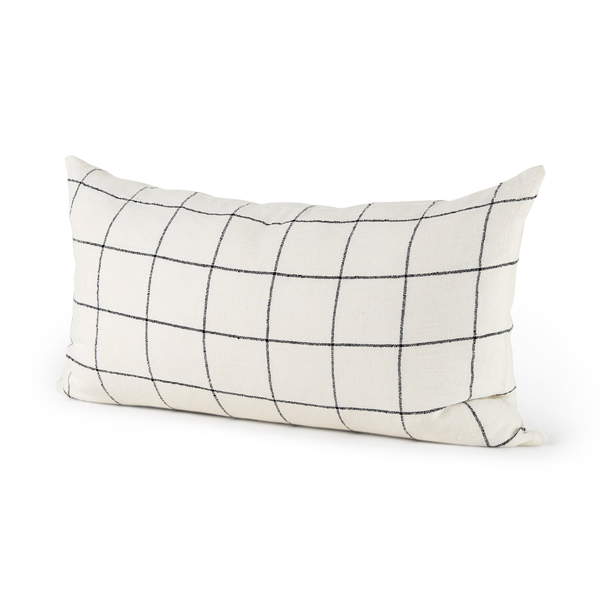 Suzanne 14x26 White/Black Square Pattern Pillow Cover-Decorative Pillows-DECOROLALA
