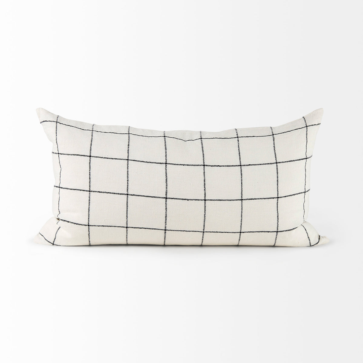 Suzanne 14x26 White/Black Square Pattern Pillow Cover-Decorative Pillows-DECOROLALA