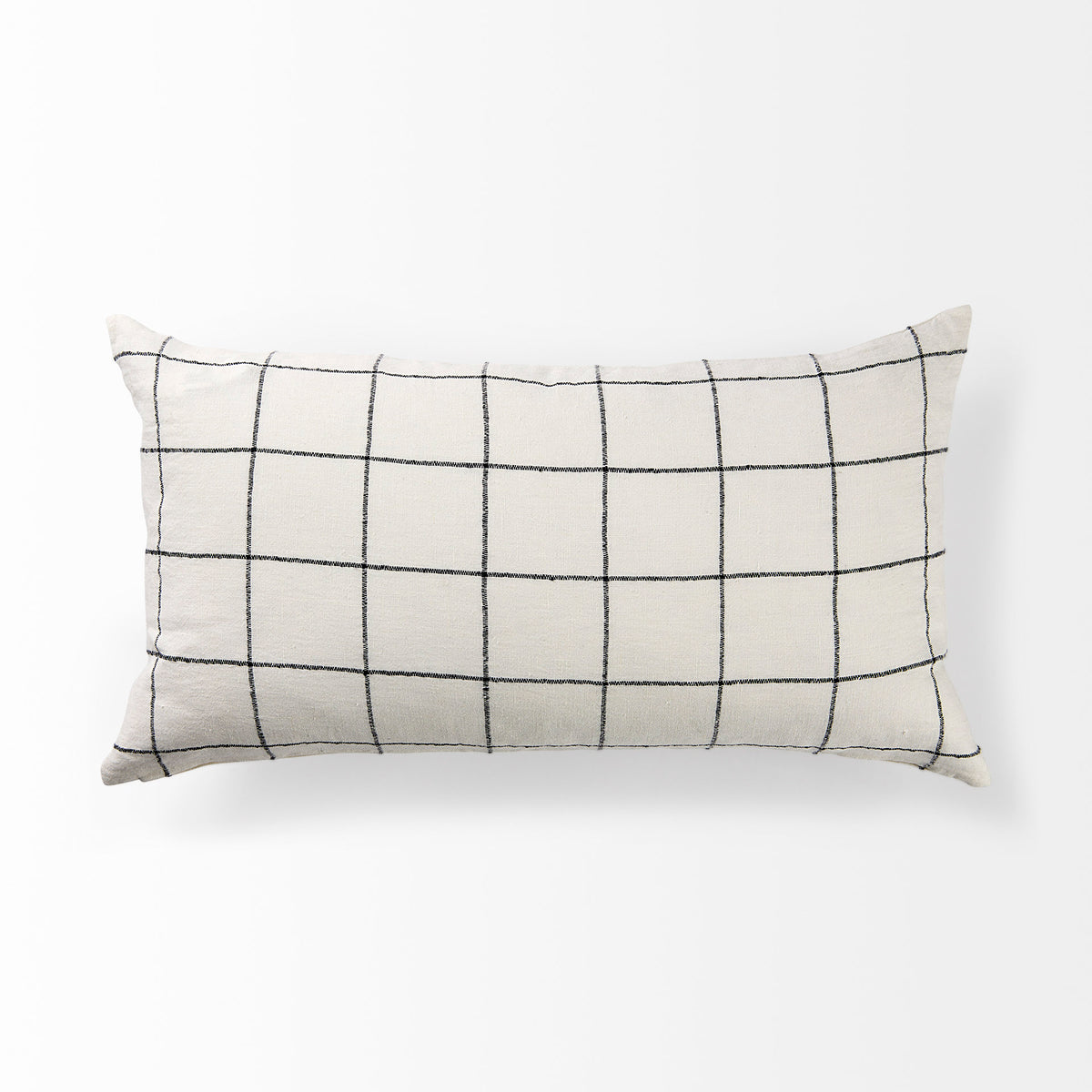 Suzanne 14x26 White/Black Square Pattern Pillow Cover-Decorative Pillows-DECOROLALA