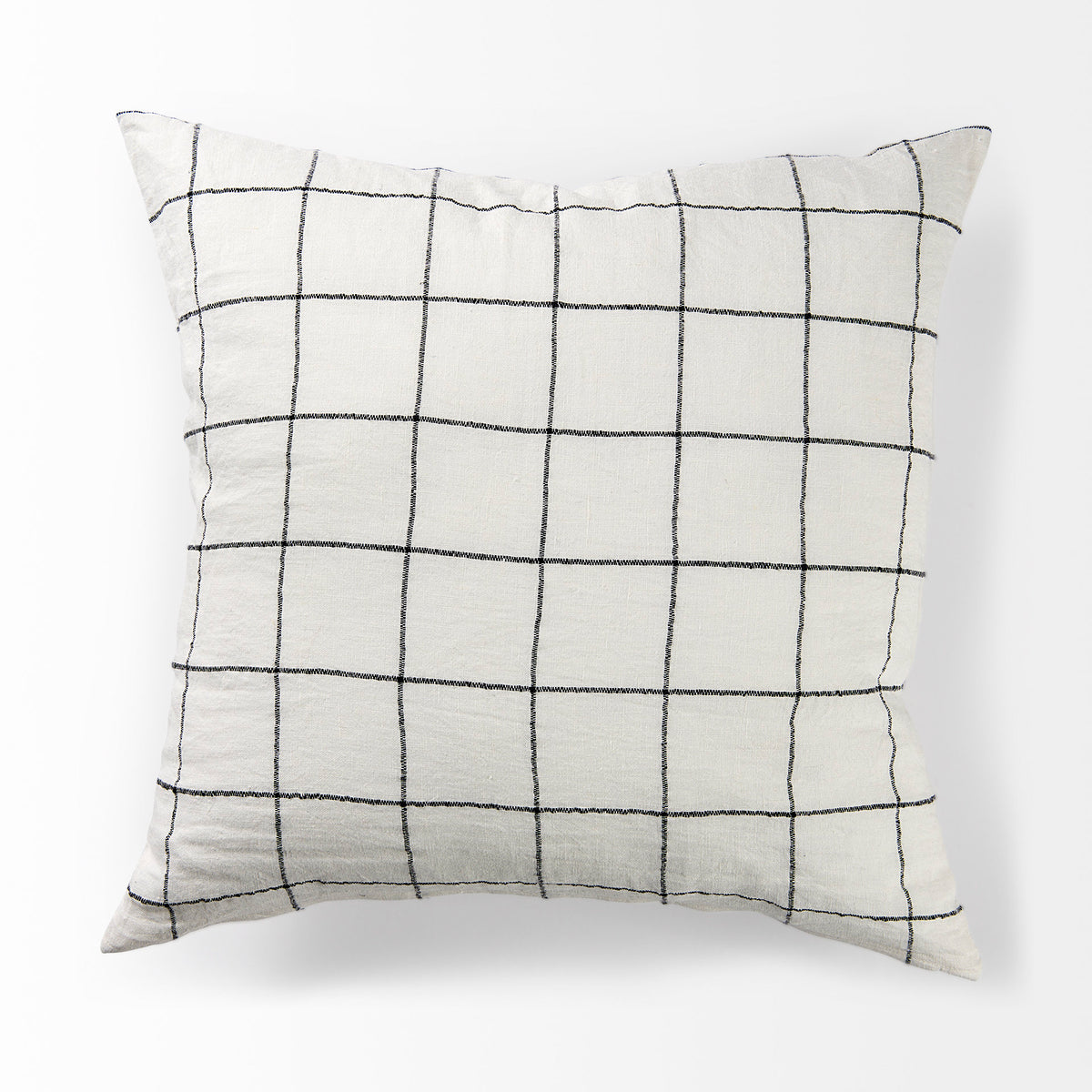 Suzanne 22 x 22 White/Black Square Pattern Pillow Cover-Decorative Pillows-DECOROLALA