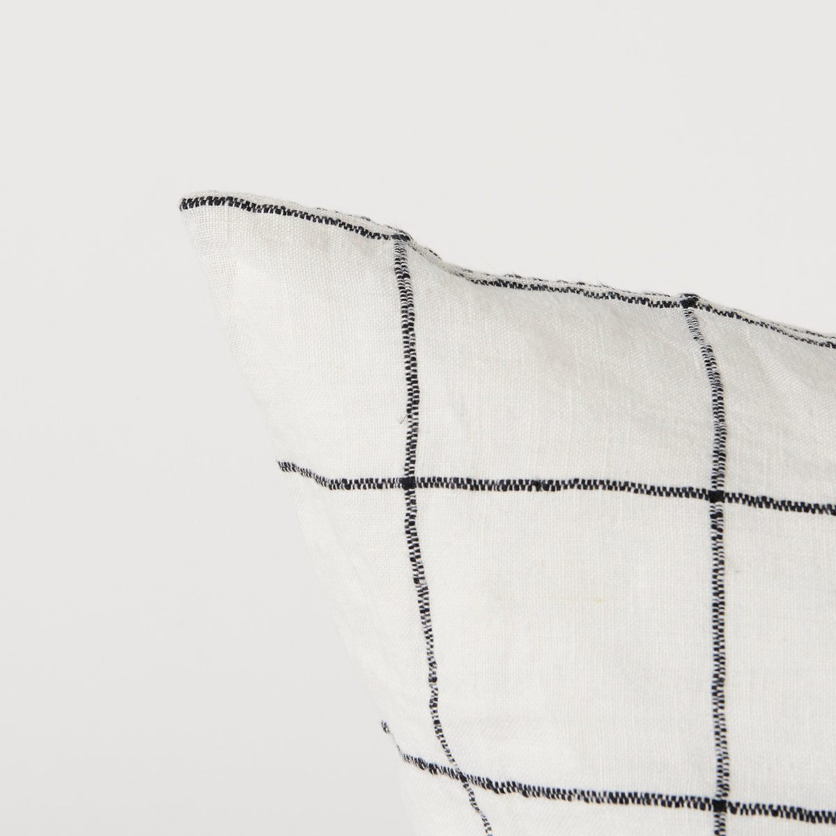 Suzanne 22 x 22 White/Black Square Pattern Pillow Cover-Decorative Pillows-DECOROLALA