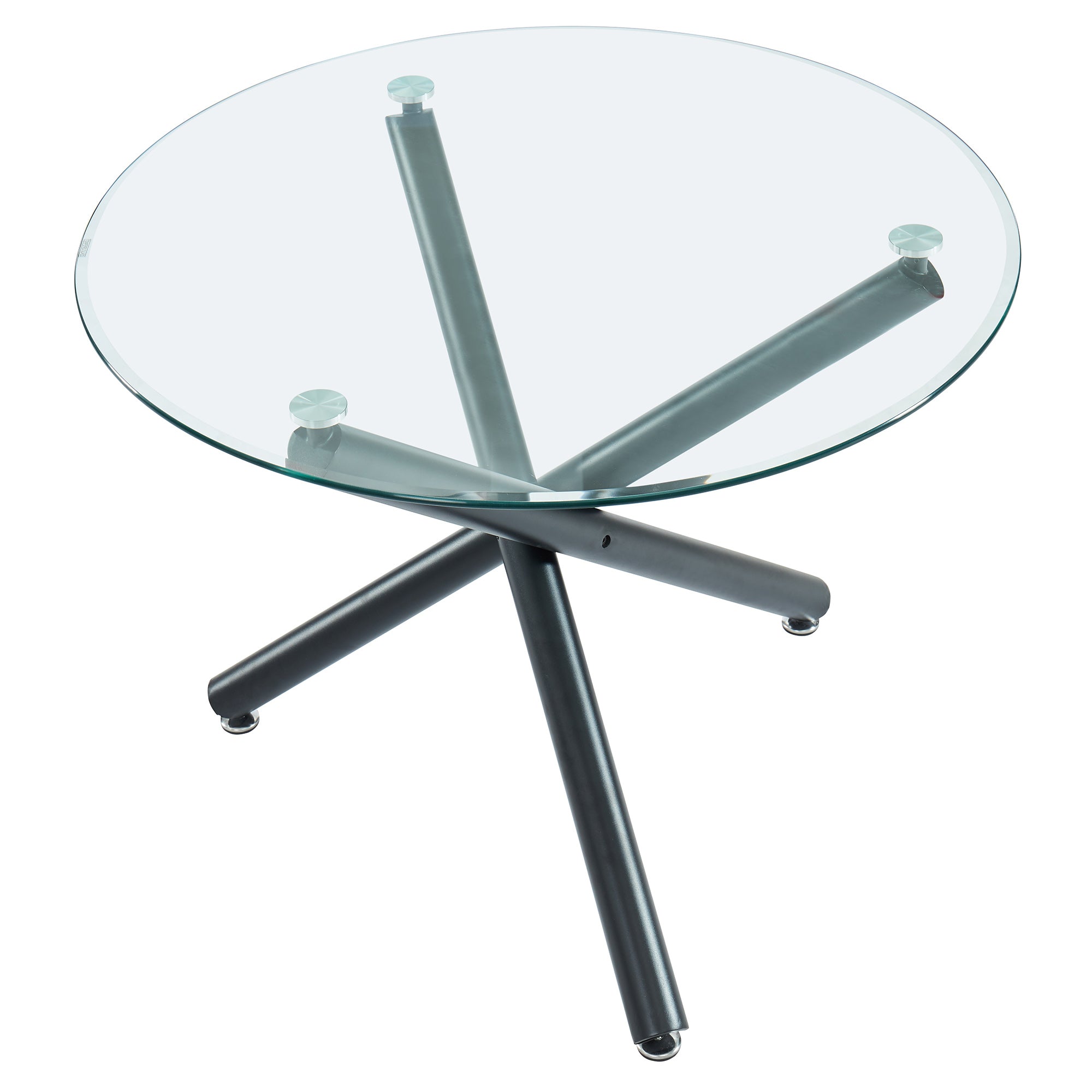 Suzette Dining Table - 40" Round Black Glass Top-DECOROLALA