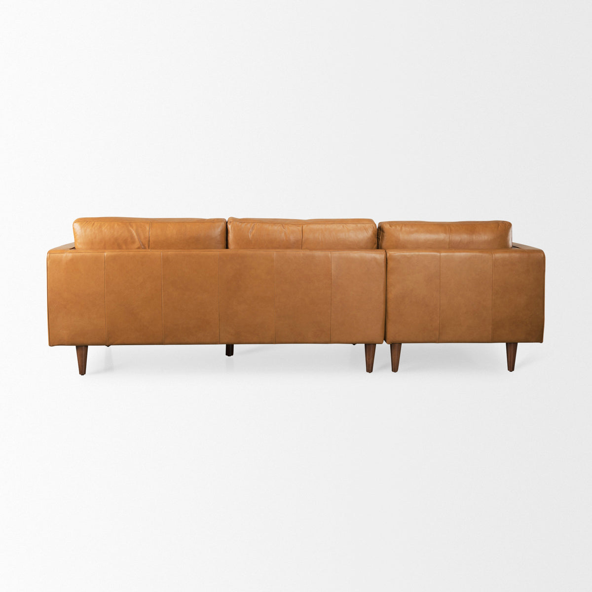Svend 111.4L x 68.0W x 33.9H Tan Leather Left Chaise Sectional Sofa-Sofa & Sectionals-DECOROLALA