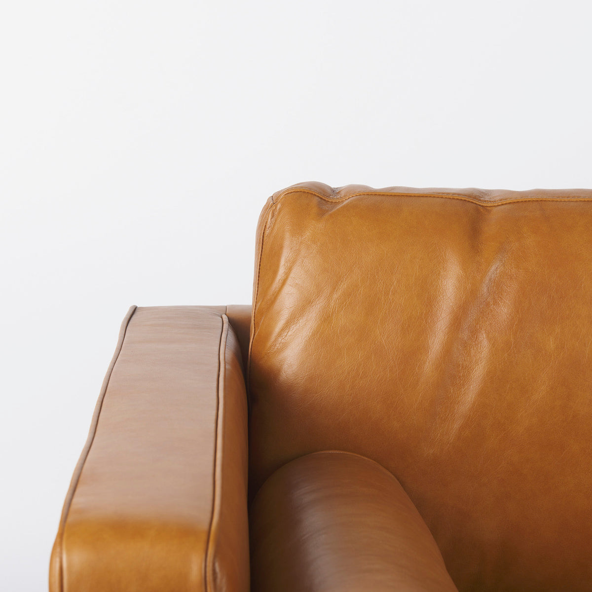 Svend 65.0L x 38.0W x 34.0H Tan Leather Love Seat Sofa-Sofa & Sectionals-DECOROLALA