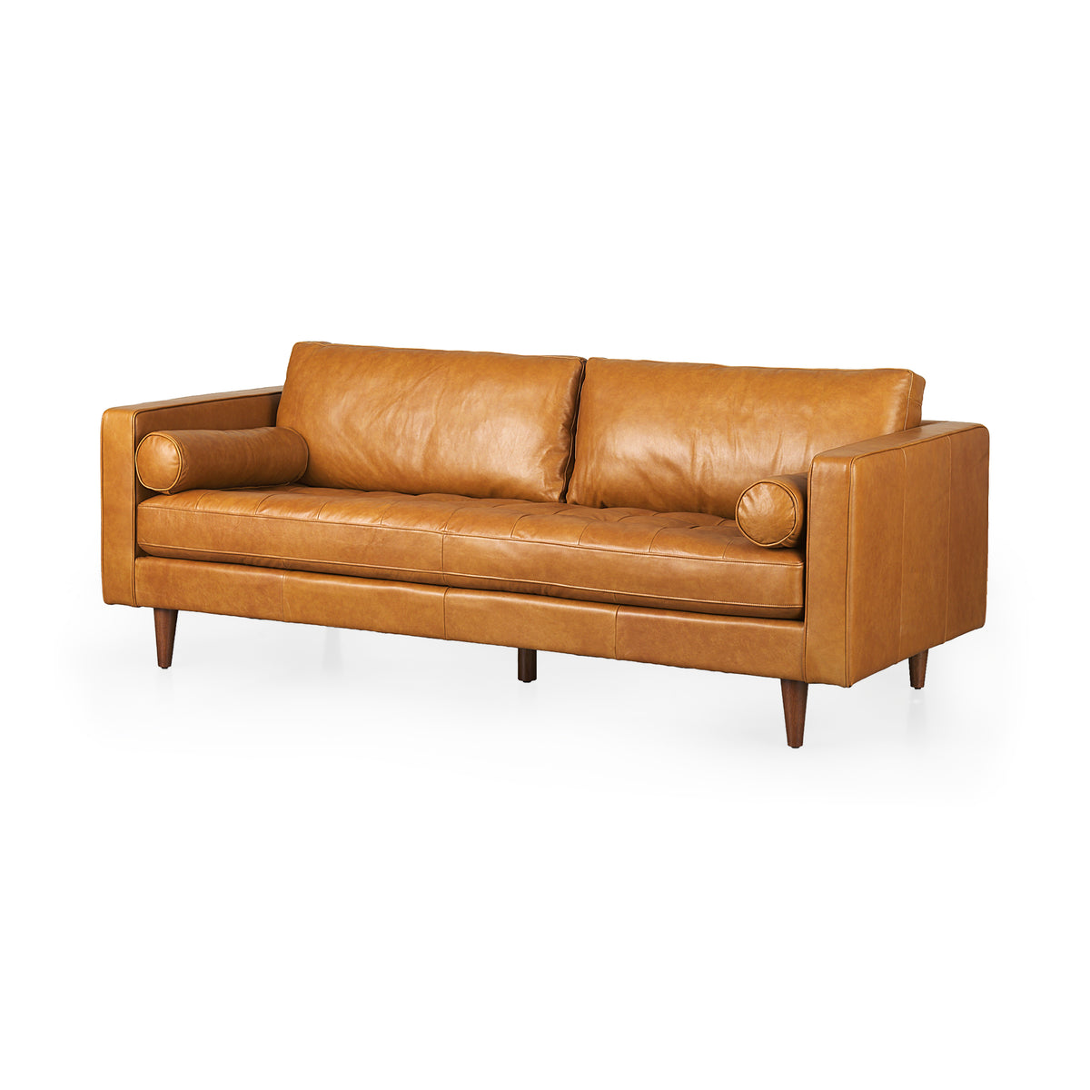 Svend 88.0L x 38.0W x 34.0H Leather Sofa-Sofa & Sectionals-DECOROLALA