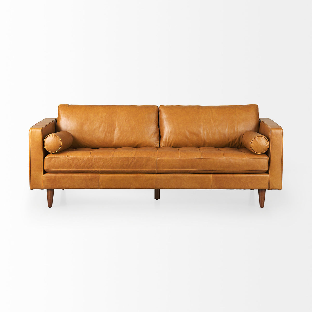 Svend 88.0L x 38.0W x 34.0H Leather Sofa-Sofa & Sectionals-DECOROLALA