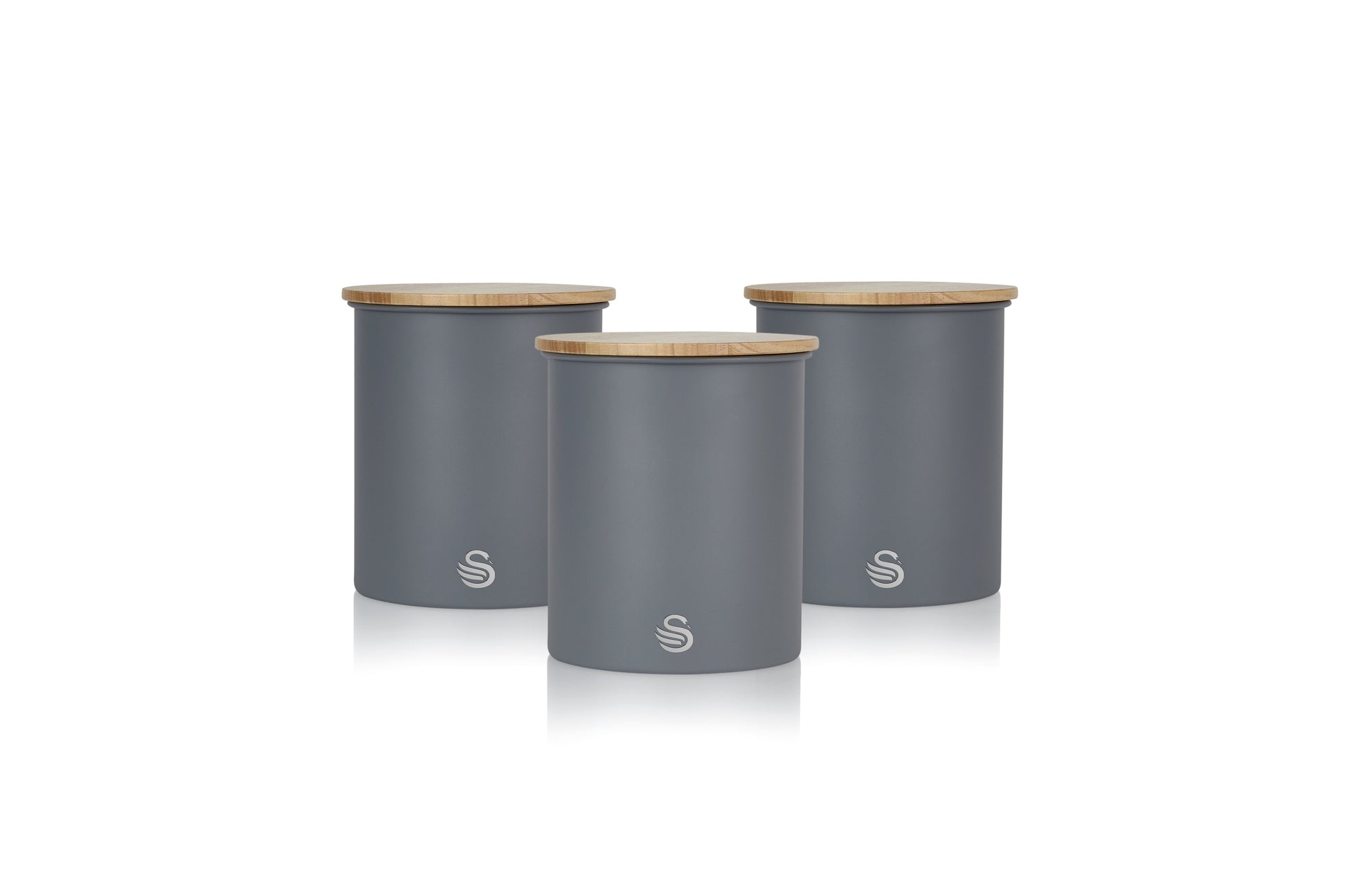 Swan Nordic Set of 3 Airtight Canisters-Food Storage Container-DECOROLALA
