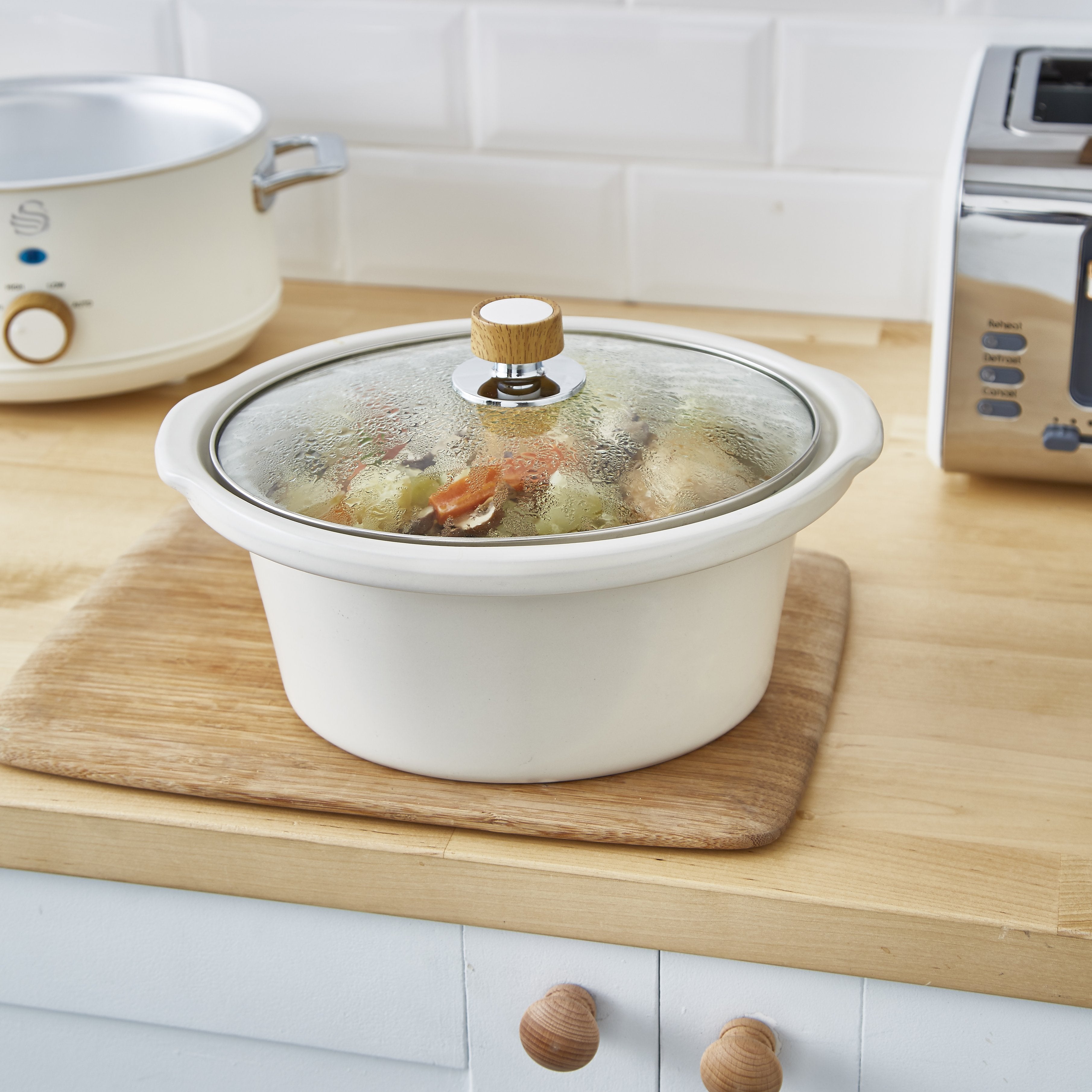 Swan Slow Cooker 3.5L - Glass Lid Ceramic-Slow Cookers-DECOROLALA