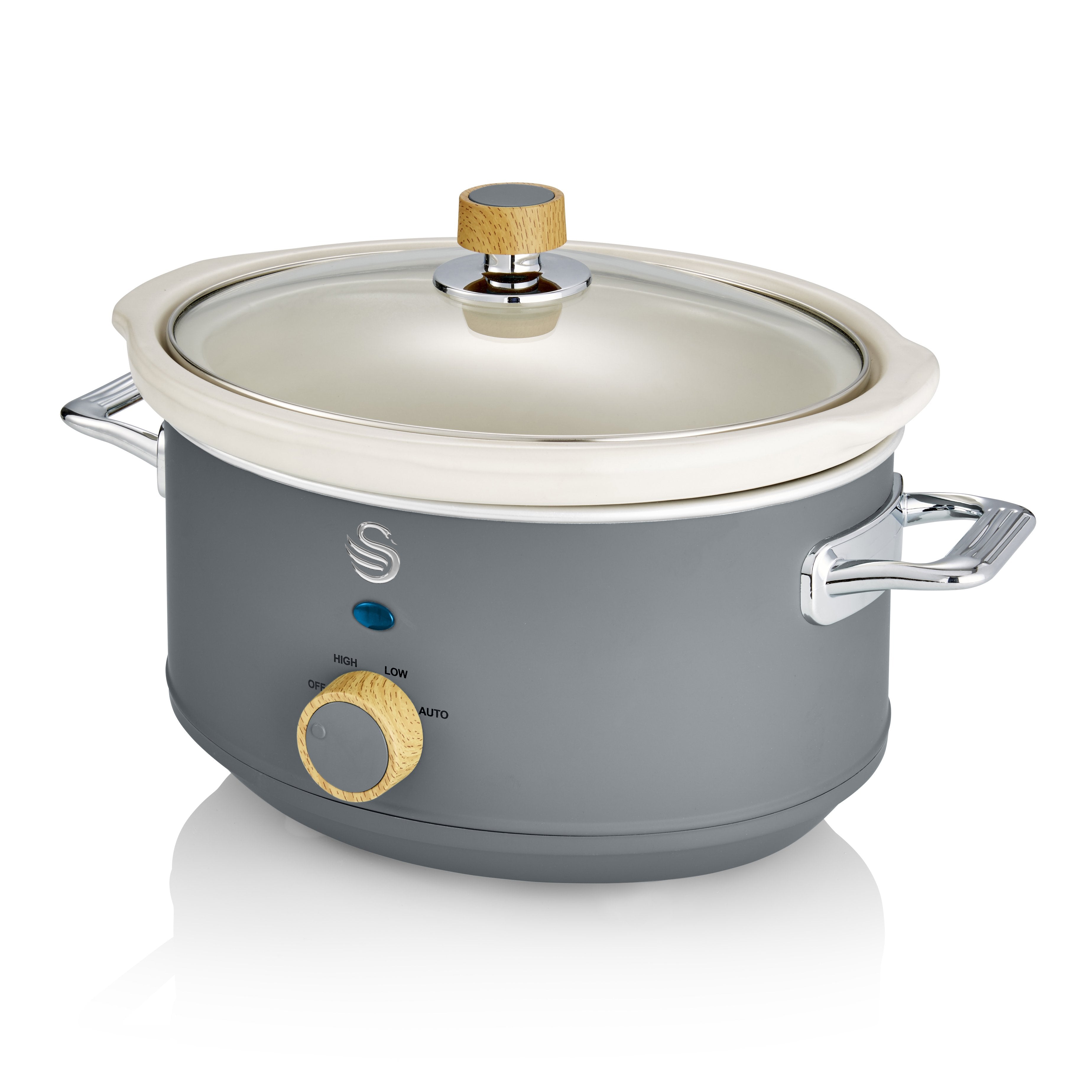 Swan Slow Cooker 3.5L - Glass Lid Ceramic-Slow Cookers-DECOROLALA