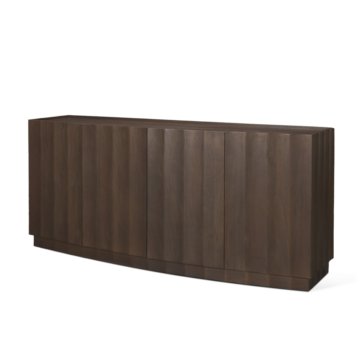 Swanson Dark Brown Wooden Scalloped Sideboard-Sideboards & Buffets-DECOROLALA