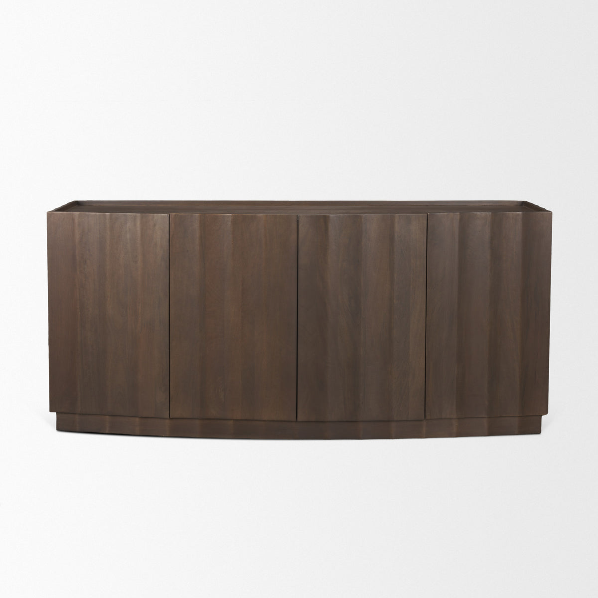 Swanson Dark Brown Wooden Scalloped Sideboard-Sideboards & Buffets-DECOROLALA