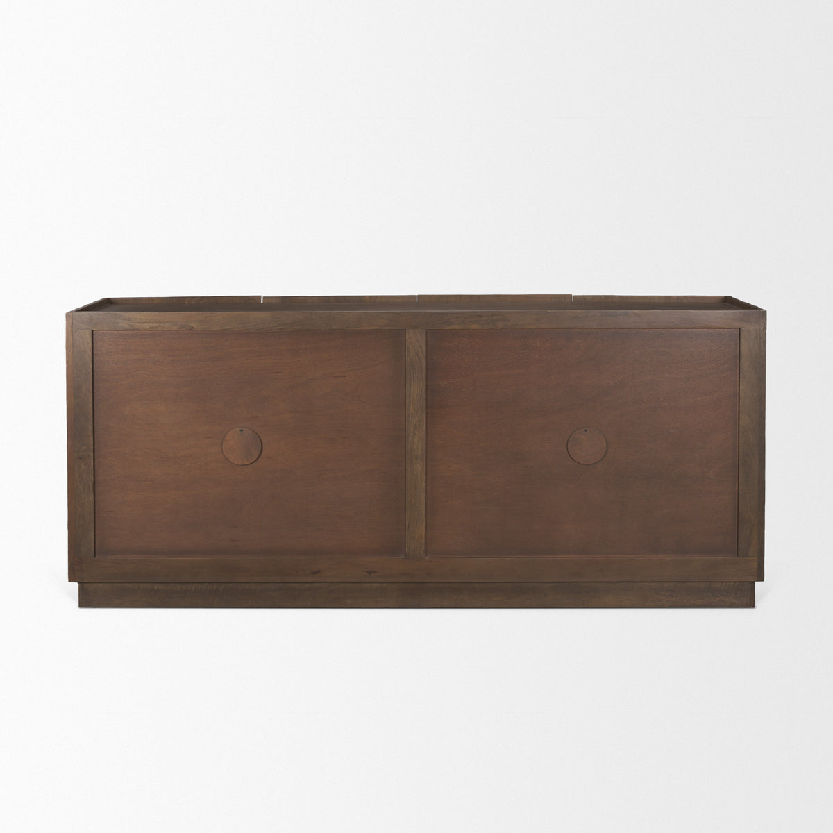 Swanson Dark Brown Wooden Scalloped Sideboard-Sideboards & Buffets-DECOROLALA
