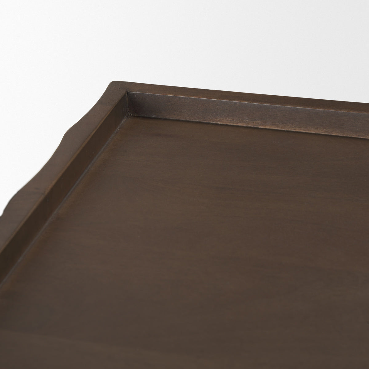Swanson Dark Brown Wooden Scalloped Sideboard-Sideboards & Buffets-DECOROLALA