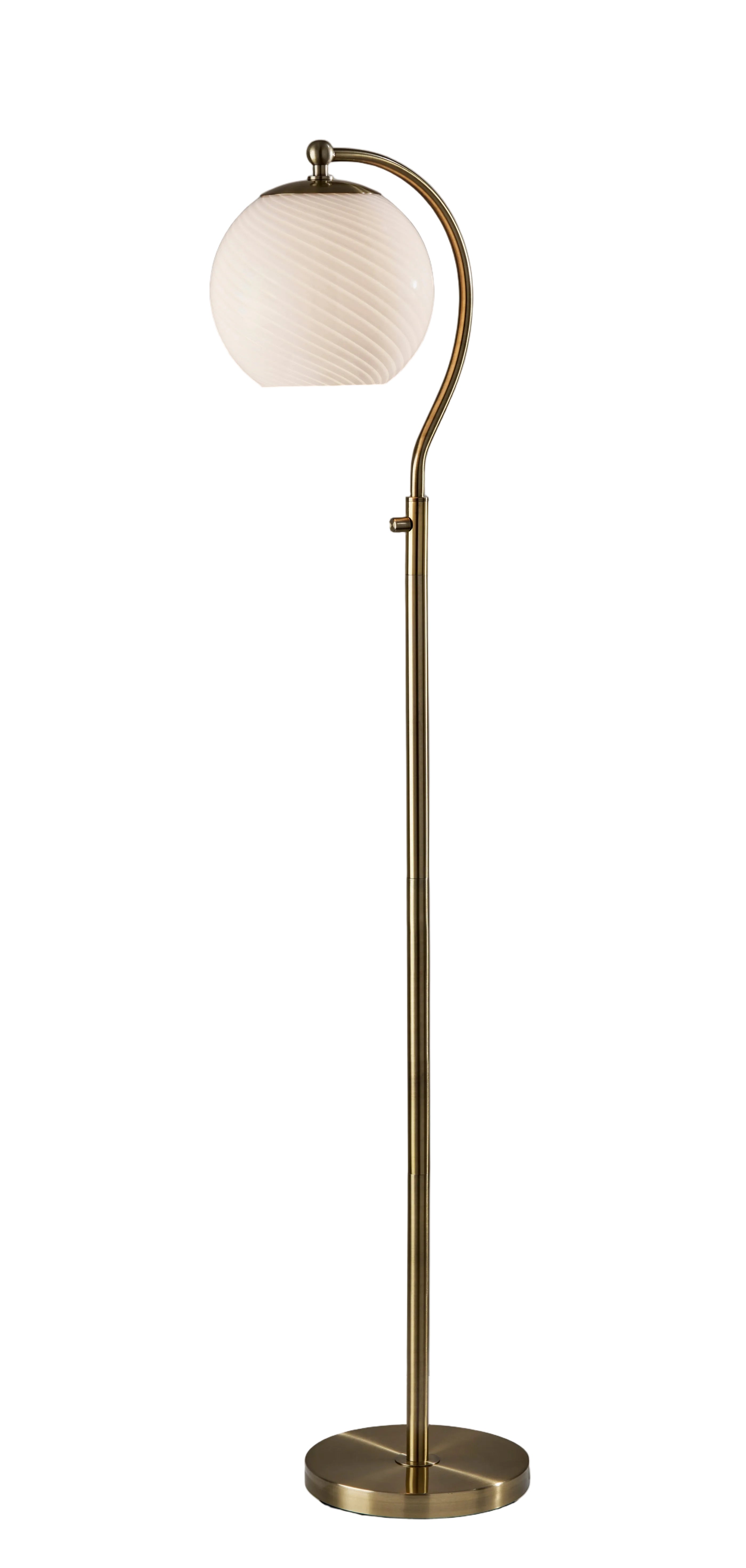 Swirl Desk Lamp - Brass 21.6" Opal Glass-Lighting-DECOROLALA