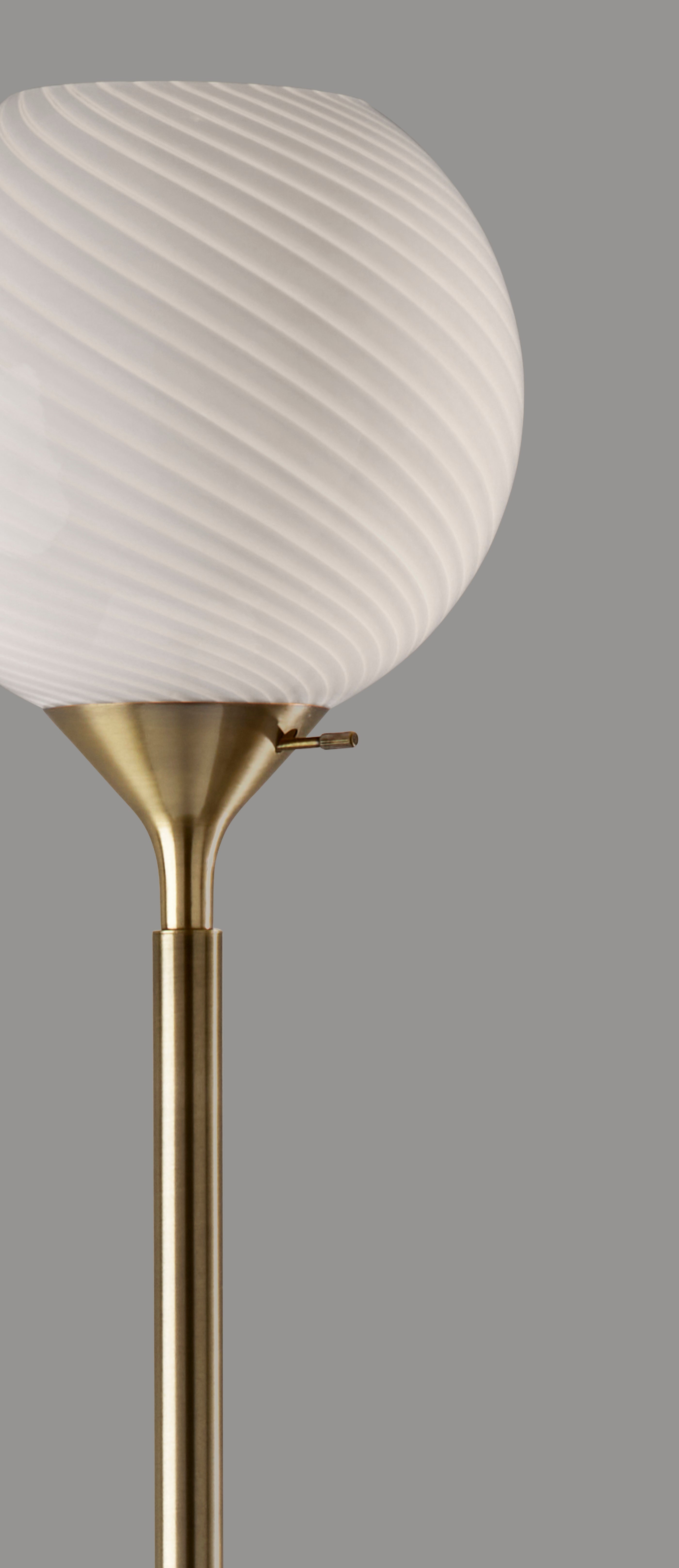 Swirl Floor Lamp - Opal Glass 58.75" Brass-Lighting-DECOROLALA