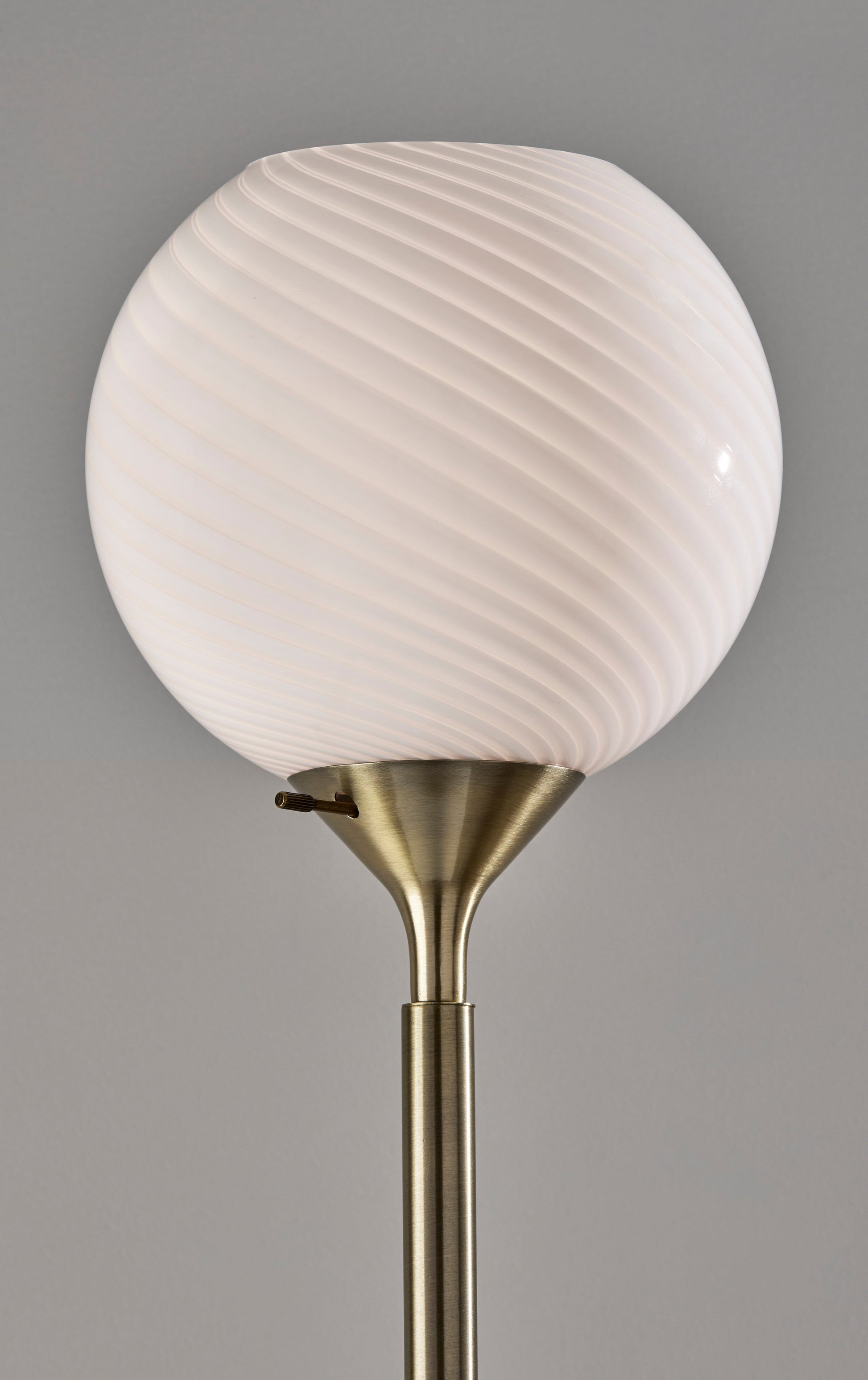 Swirl Floor Lamp - Opal Glass 58.75" Brass-Lighting-DECOROLALA