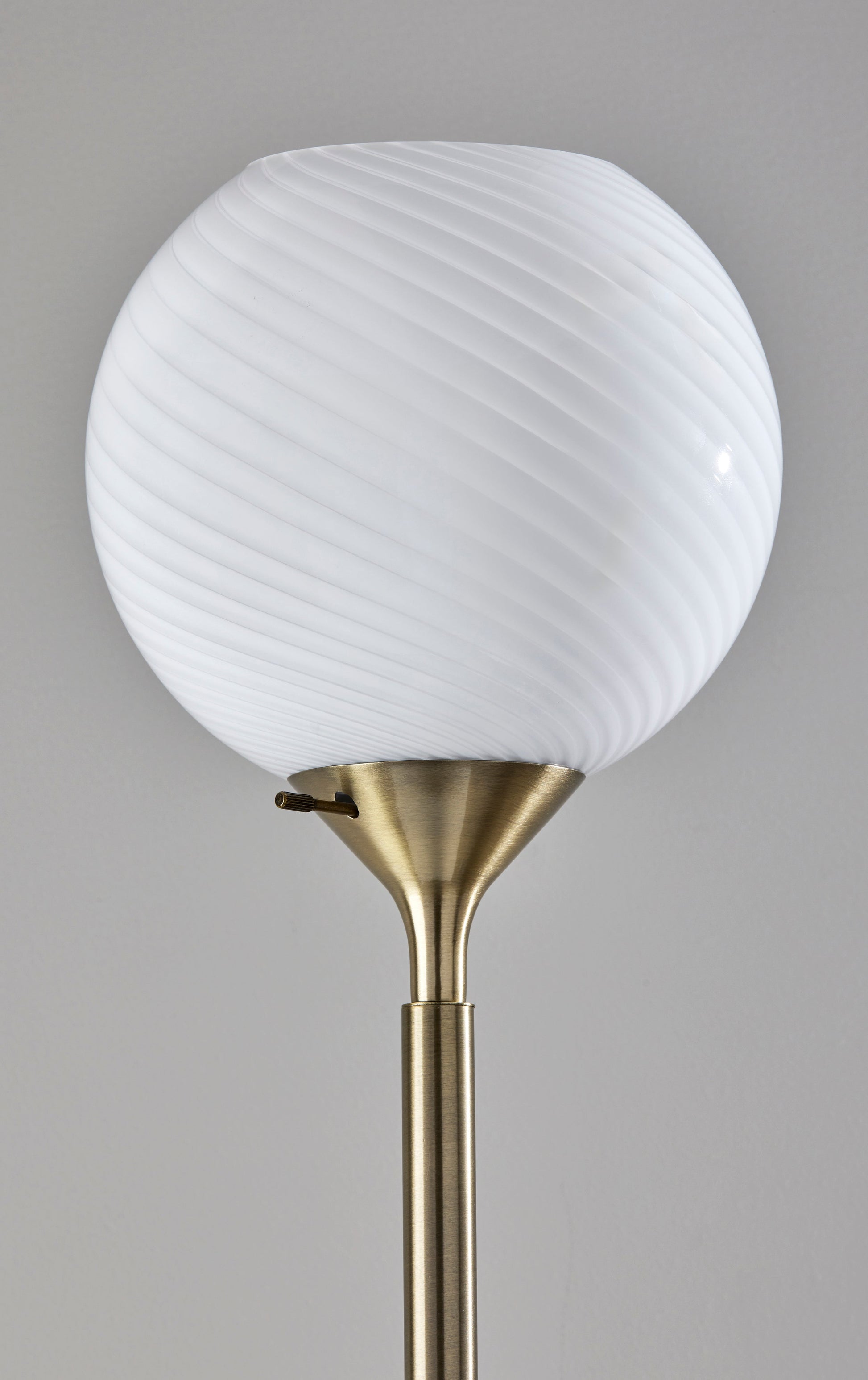 Swirl Floor Lamp - Opal Glass 58.75" Brass-Lighting-DECOROLALA