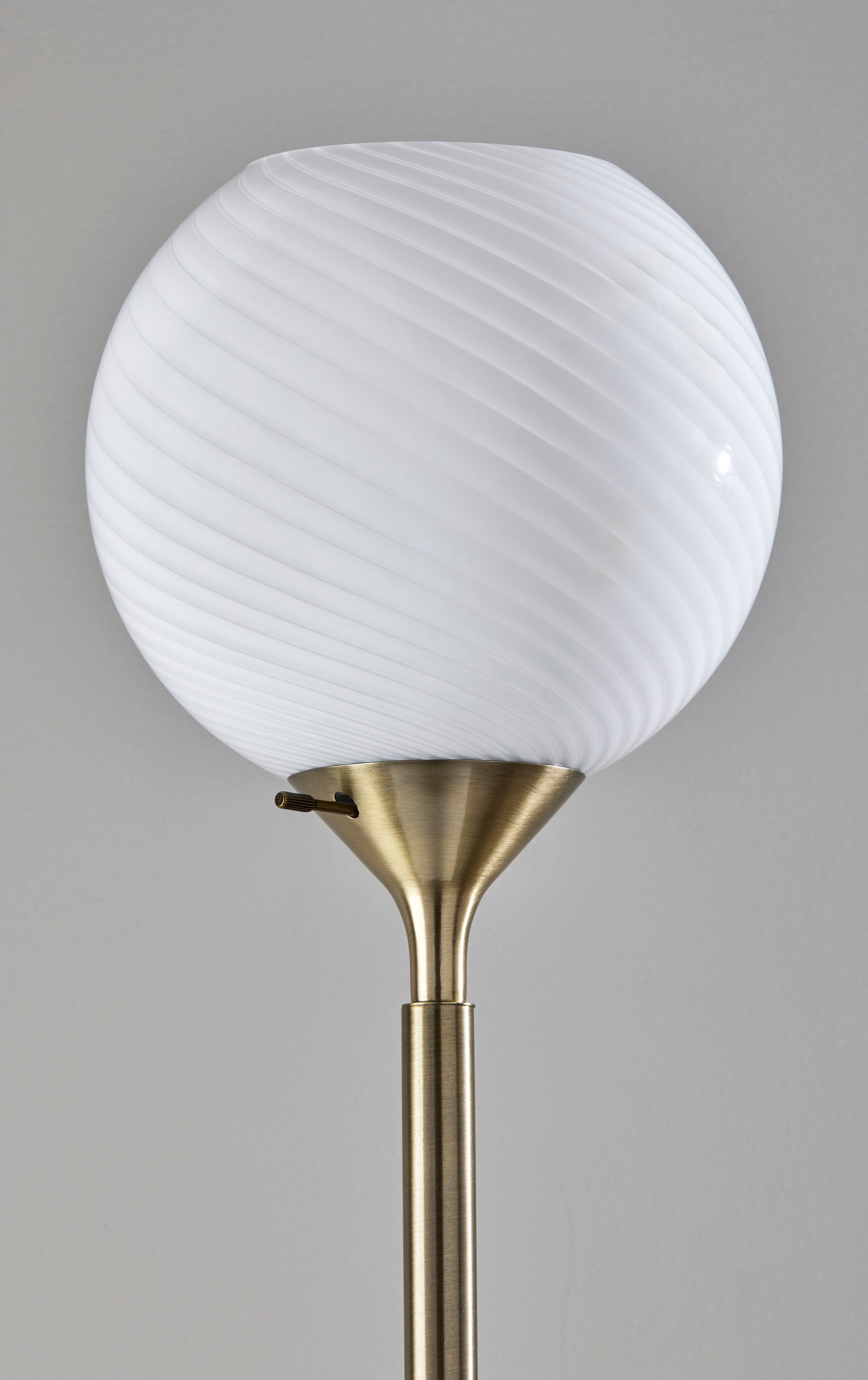 Swirl Floor Lamp - Opal Glass 58.75" Brass-Lighting-DECOROLALA