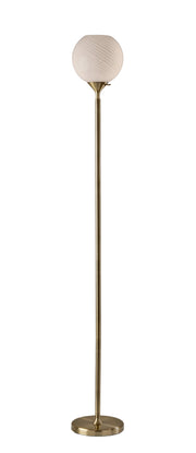 Swirl Floor Lamp - Opal Glass 58.75" Brass-Lighting-DECOROLALA