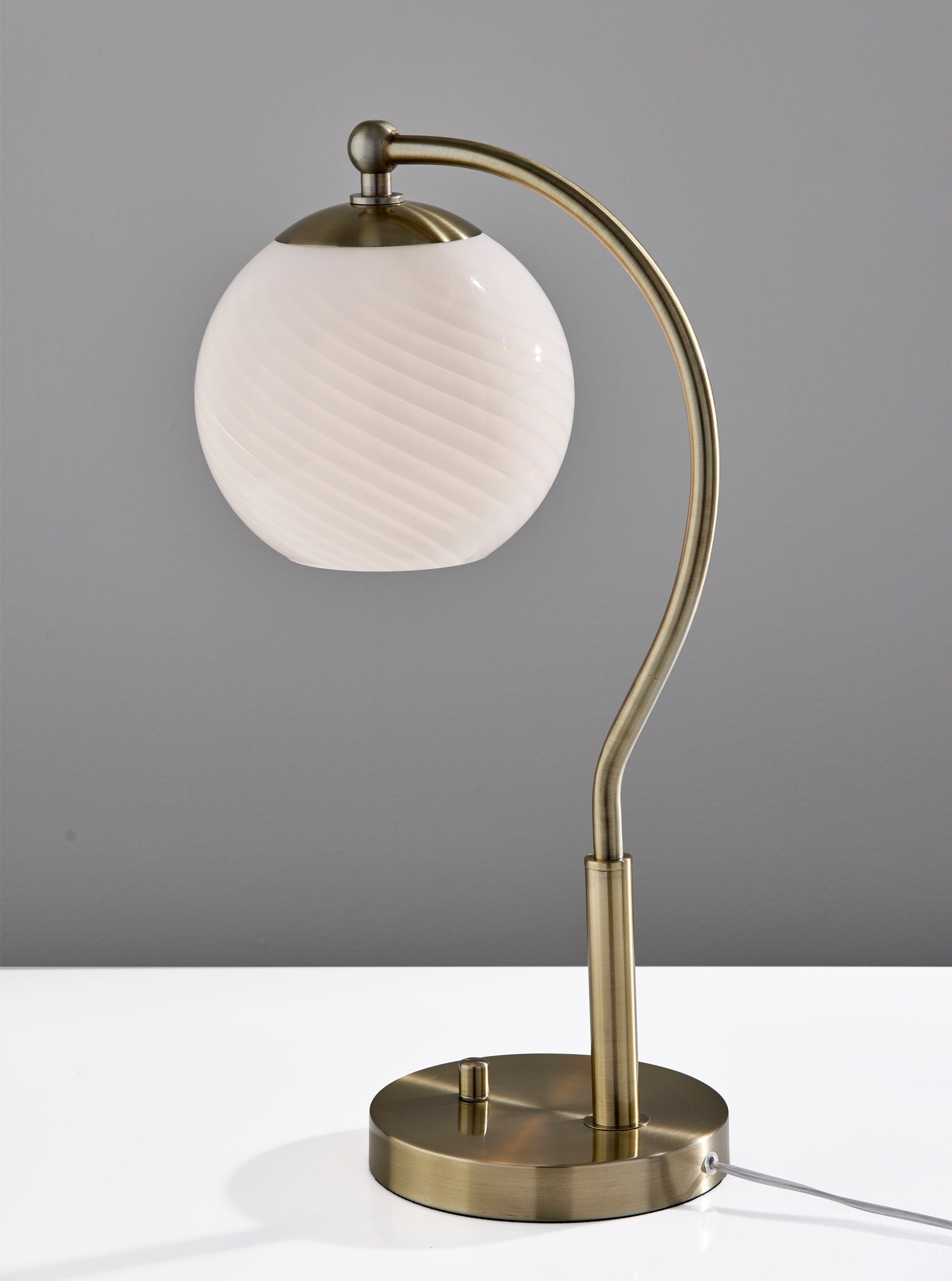 Swirl Pendant Light - Opal Glass Brass-Lighting-DECOROLALA